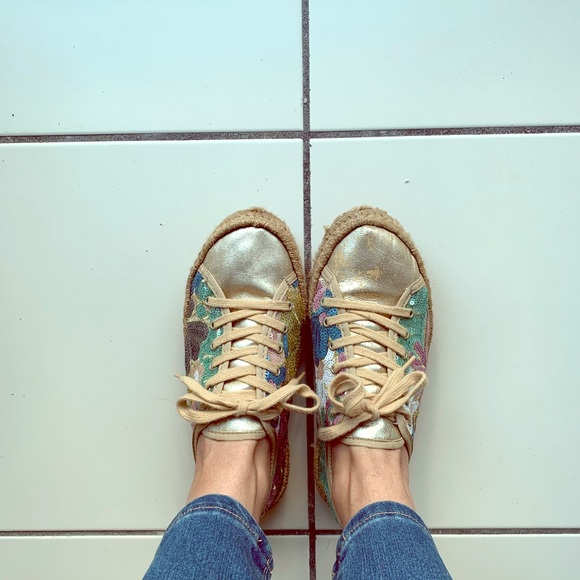 Sequined Sneaker Espadrilles - Picture 2 of 5